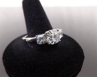 .925 Sterling Silver Zirconia Ring Size 12
