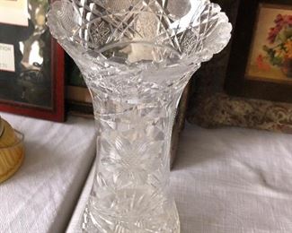 Cut glass vase