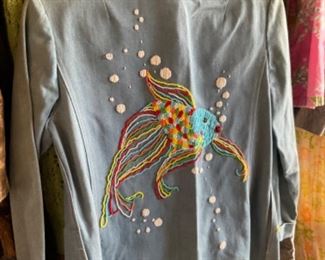 Back of beaded denim shirt