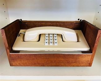 Vintage Western Electric telephone in walnut case
