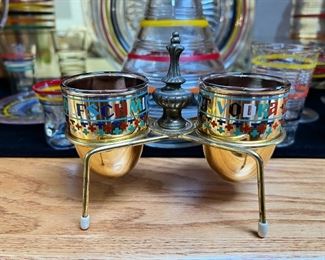 Vintage Wolfschmidt Vodka double shot glass set (there are two identical sets but only one was is photographed) 
