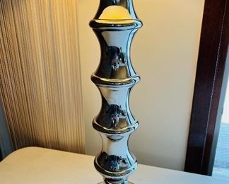 This incredible vintage chrome lamp is 40” tall