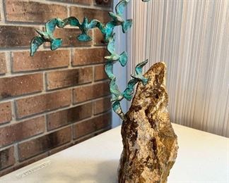 MCM brutalist bronze seagull sculpture by Bijan J. Bijan, signed