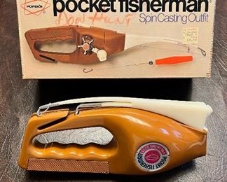 Vintage Popeil’s  Pocket Fisherman, one New In Box & comes with 2 advertising movie reels and one open stock
