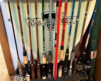 Vintage St. Croix wood fishing rod store display