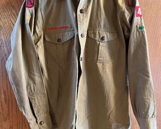 C. 1940’s Boy Scouts of America shirt with metal BSA buttons