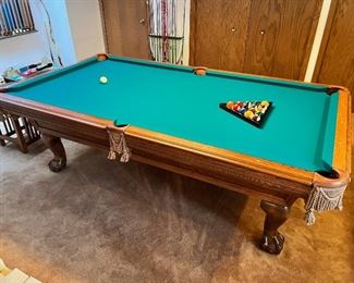 Like New American Heritage “Aurora” 8’ Italian slate top pool table