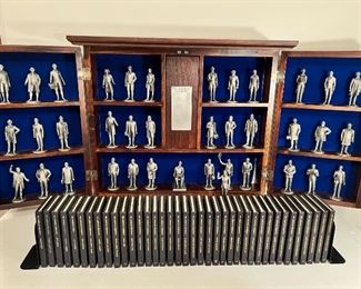 LANCE fine pewter American President Collection 38 piece set with 38 books and display case