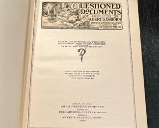 1929 ‘Questioned Documents - Second Edition’ by Albert S. Osborn