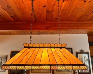 3’ wide slag glass pool table chandelier