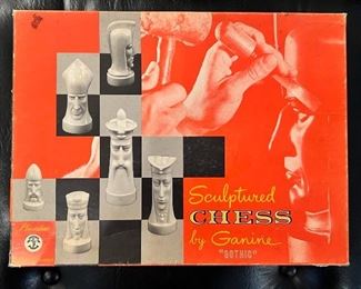 Very fun vintage “Gothic” Sculptured Chess by Ganine 
