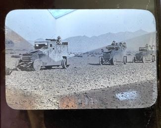 Incredible collection of WWI Eastman Kodak lantern slide plates, including an image of Mr. David Lloyd George who led the UK during the First World War, images of early armored vehicles, trenches and more.