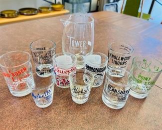 There is a very large collection of vintage and antique shot glasses, several are from the Twin Cities area!  This is just a small sample.