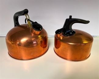 Vintage Revere Ware copper tea kettles