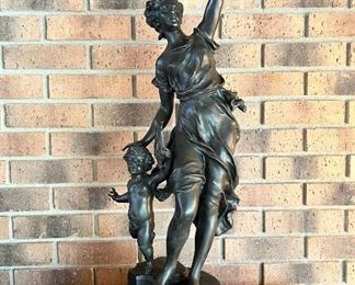 L’Harmonie” Par L. Charles (Sculptr) 28” tall spelter sculpture