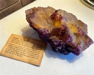 Large purple yellow Fluorite specimen, approx. 7”x5”x3”