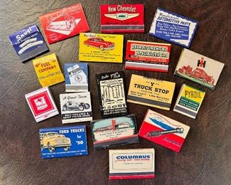 Vintage automotive theme matchbooks