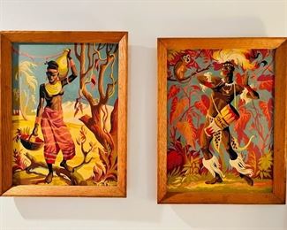 1950’s African theme Paint-By-Numbers.  These will be sold as a set