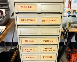 Vintage metal 10-drawer cabinet