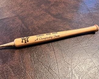 Vintage NY Yankees WCBS Radio wood baseball bat pencil