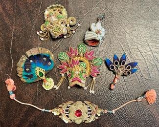 7 piece set of vintage Zardozi patches