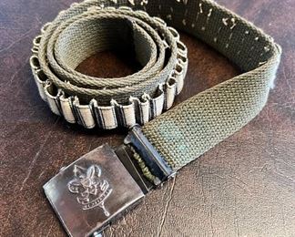 1940’s Boy Scouts of America belt with hand sewn cartridge holders