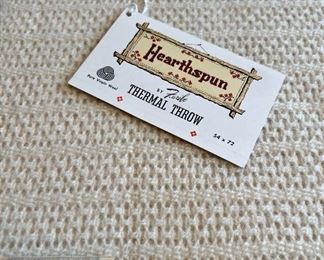 New In Box vintage Faribo Hearthspun wool thermal throw