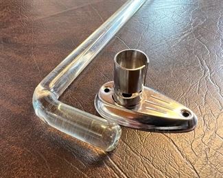 1930’s Art Deco glass & chrome towel bar, never used!