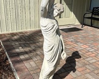 Vintage 60” tall “Rebecca At The Well” concrete statue