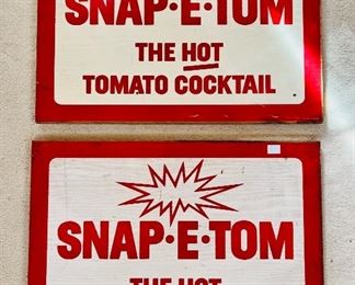 Vintage wood Snap-E-Tom signs
