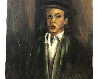 
1977 Signed Gentleman's Portrait Oil On Canvas Painting 