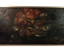 
Signed Abstract Oil On Canvas Painting, "Butterfly"