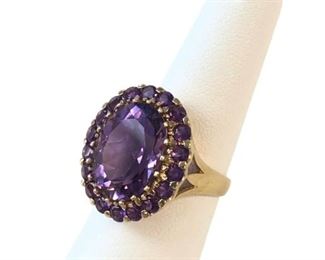
10K Gold Natural Amethyst Cocktail Ring
