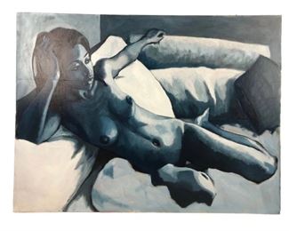 
Female Nude Study Oil On Canvas Painting