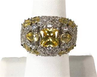 
Sterling Silver & Cubic Zirconia Cocktail Ring