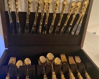 Gold plated, flatware sets