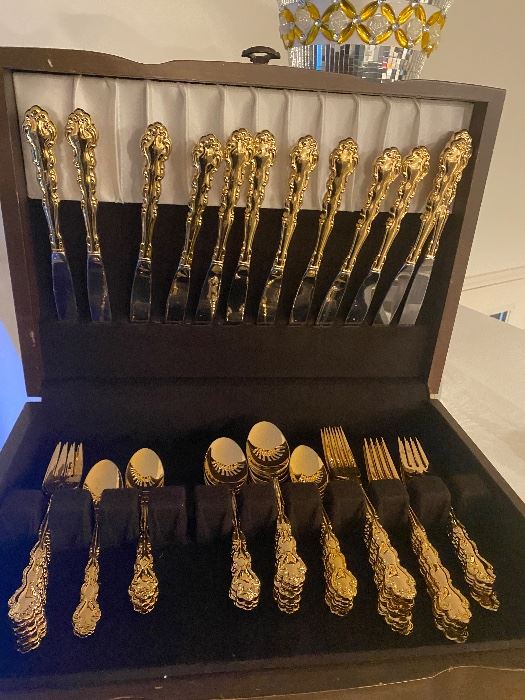 Gold plated, flatware sets