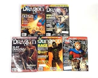 Dragon The Official Dungeons and Dragons Magazine No. 293, 295-296, Dungeon No. 91, d20 system Dragon presents Special Annual 6 The Wheel of Time
Dragon The Official Dungeons and Dragons Magazine No. 293 Mar 2002,No. 295 May 2002, No. 296 factory sealed in package, Dungeon No. 91 Mar/Apr 2002, d20 system Dragon presents Special Annual No. 6 2001 The Wheel of Time, all issues in very fine to mint condition.