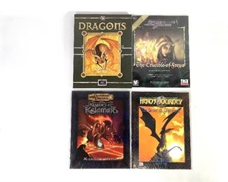 AEG: Dragons; Necromancer Games, Inc.: The Crucible of Freya; Kenzer and Company: Dungeons and Dragons: Kingdoms of Kalamar; Citizens Games: Hero's Journey