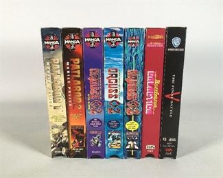 (7) VHS Tapes: Manga ,Battlestar Galactica and more
