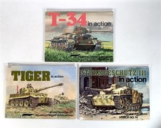 Squadron Signal Publications Tiger in action Armor No. 27, T-34 in action Armor No, 20, Sturmgeschutz III in action Armor No. 14
