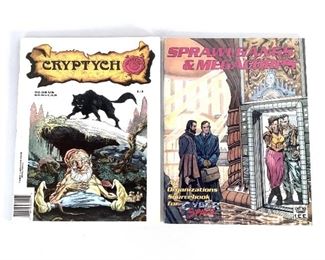 Wizards of the Coast: Cryptych Magazine; I.C.E.: Sprawl Gangs and Megacorps; GP Publications: PC Gamer Magazine; VIZ Communications: Anime and Manga Monthly
