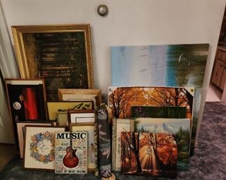 Large selection of framed and unframed wall art.