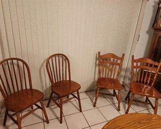 Wood dining chairs.  Four available.