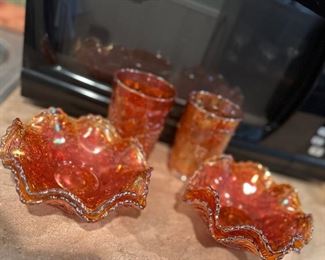 Orange Carnival Glass 