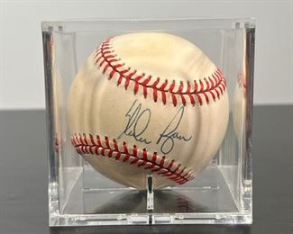 NOLAN RYAN  |  [SIGNED BASEBALL] Nolan Ryan signed official ball / American League In a display case