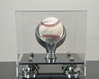KEN GRIFFEY JR. | [SIGNED BASEBALL] signed by Ken Griffey Junior in a fancy display case
