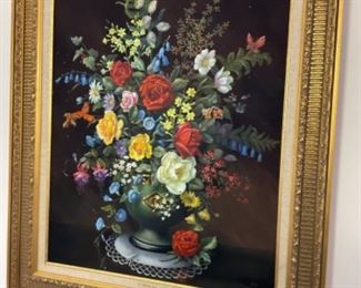 Floral painting.   E. Shiel