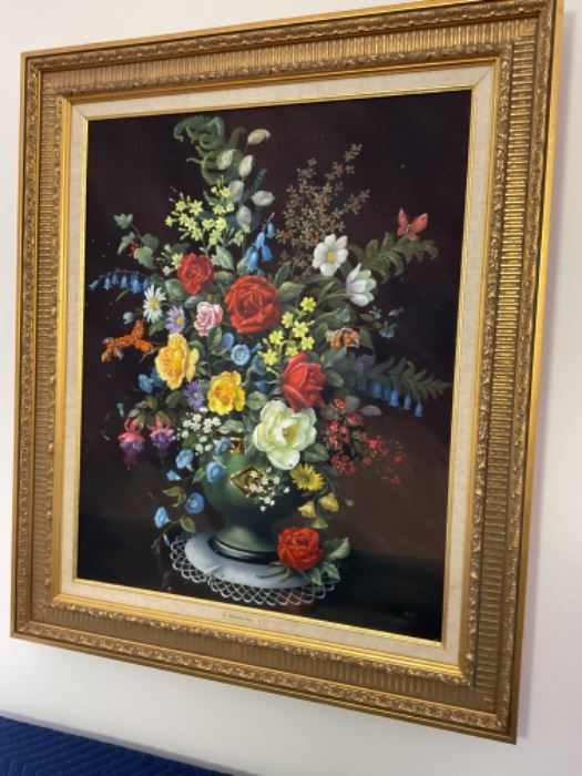 Floral painting.   E. Shiel
