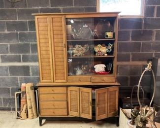 Glass front cabinet.